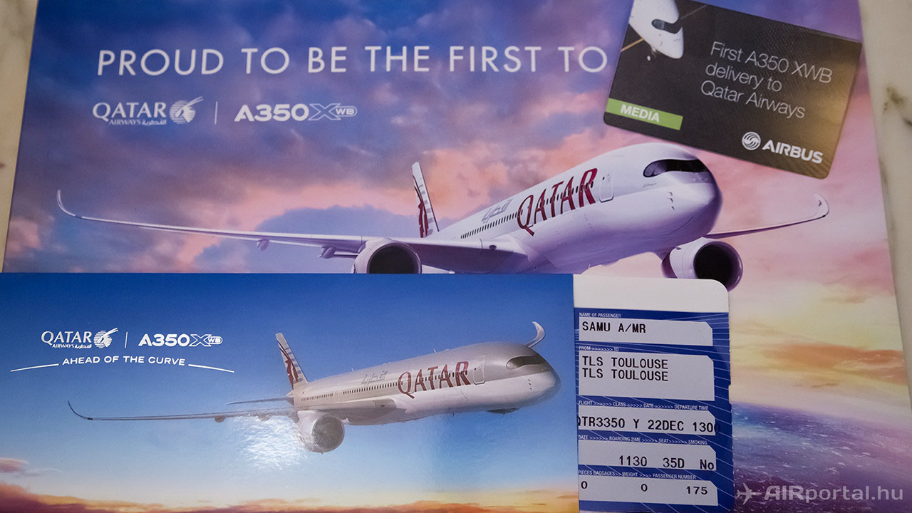 Beszállókártya a Qatar Airways QTR 3350-es számú Toulouse -Toulouse járatára. | © AIRportal.hu