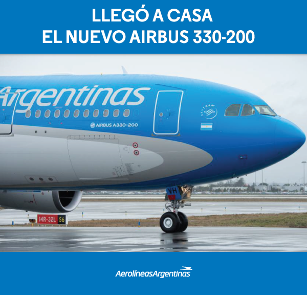 "Hazaérkezett az új A330-200-as" - szól a légitársaság reklám üzenete. (Forrás: Aerolíenas Argentinas) | © AIRportal.hu