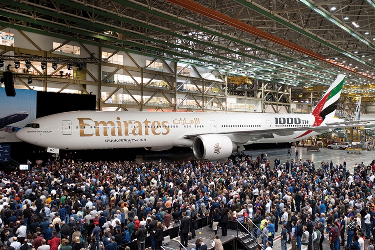 Az ezredik Boeing 777-es egy 777-300ER, amely az Emirates flottájába került 2012-ben. (Fotó: Boeing Company) | © AIRportal.hu