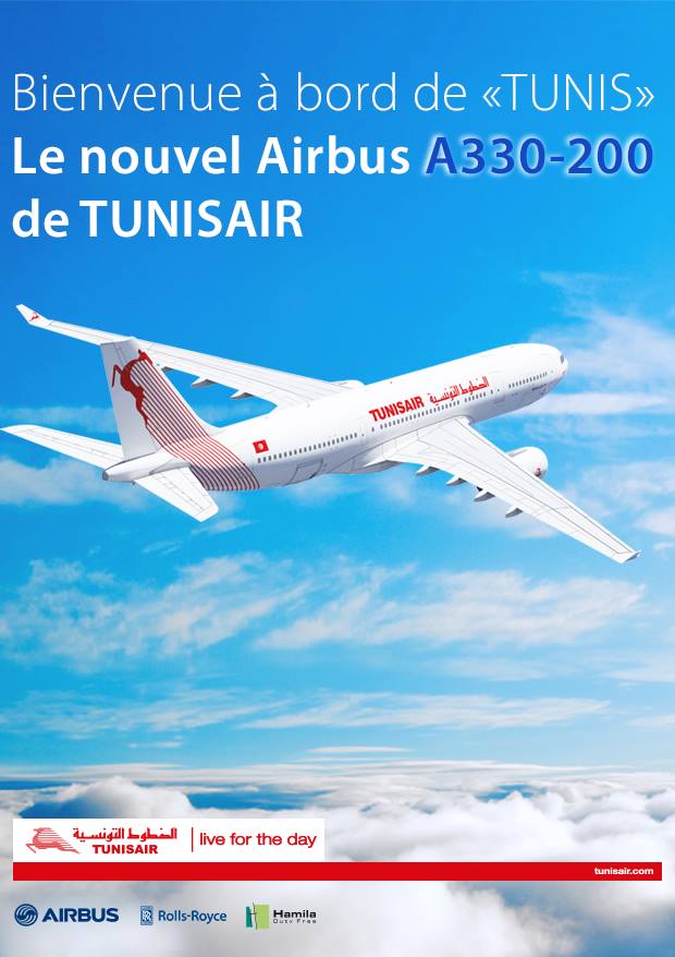 Nagy az öröm a légitársaságnál, külön A330-as plakát is készült. (Forrás: Tunisair) | © AIRportal.hu