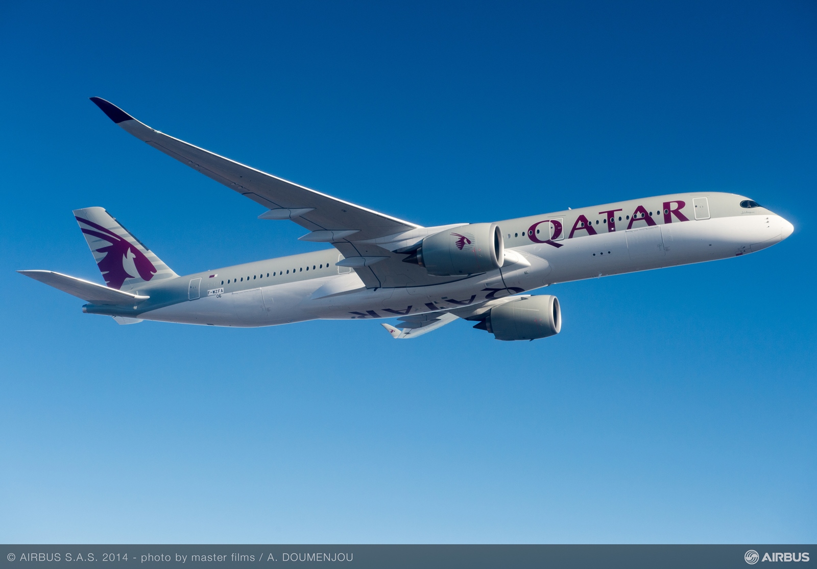 A katari A350-900-asok kétosztályos fedélzetttel, összesen 283 utas szállítására alkalmasak. (Fotó: Airbus) | © AIRportal.hu
