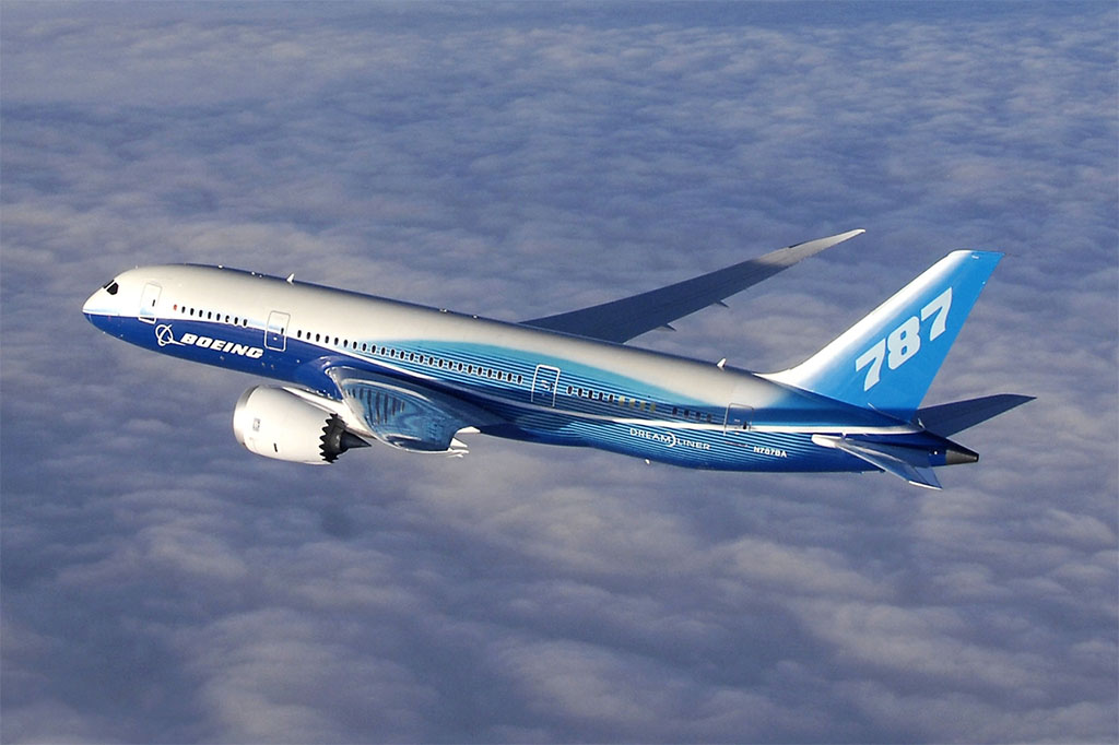 Boeing 787 Dreamliner a gyártó festésmintájában. (Forrás: Boeing) | © AIRportal.hu
