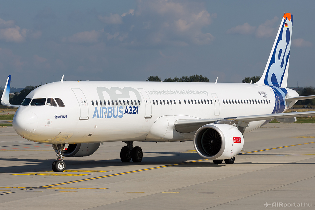 Az Airbus A321neo tesztpéldánya Budapesten. Fotó: AIRportal.hu | © AIRportal.hu