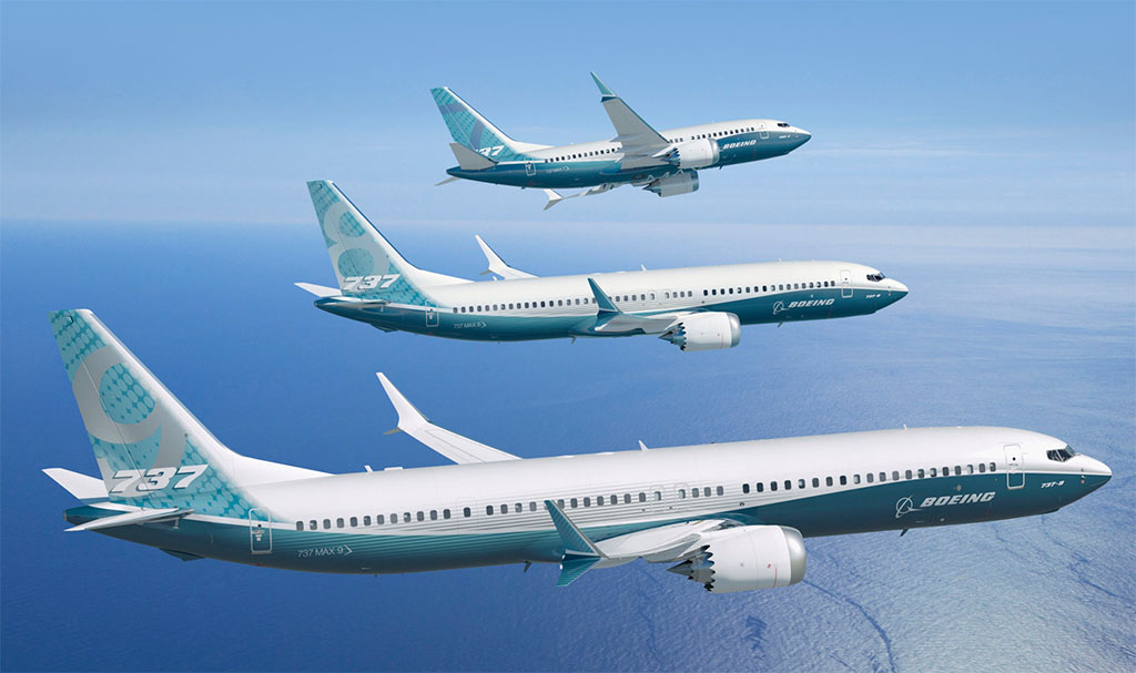 A 737 MAX típuscsalád a gyártó grafikáján, melyen még a legnagyobbnak szánt 10X verzió nem szerepel. (Forrás: Boeing Company) | © AIRportal.hu