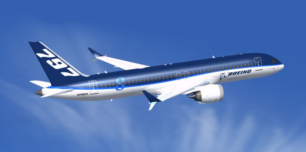 illusztráció: Internetes fantáziarajz a Boeing 797-es típusról, a gyártó egyelőre a típus megnevezését sem használta hivatalos kommunikációjában, azonban az iparági források egytől-egyig ezen a néven említik a típust. (A fantáziarajz nem a Boeingtól származik, forrás ismeretlen. A Boeing egyelőre a már nem gyártott 757-es képével illusztrálta prezentációjában a típust.) | © AIRportal.hu