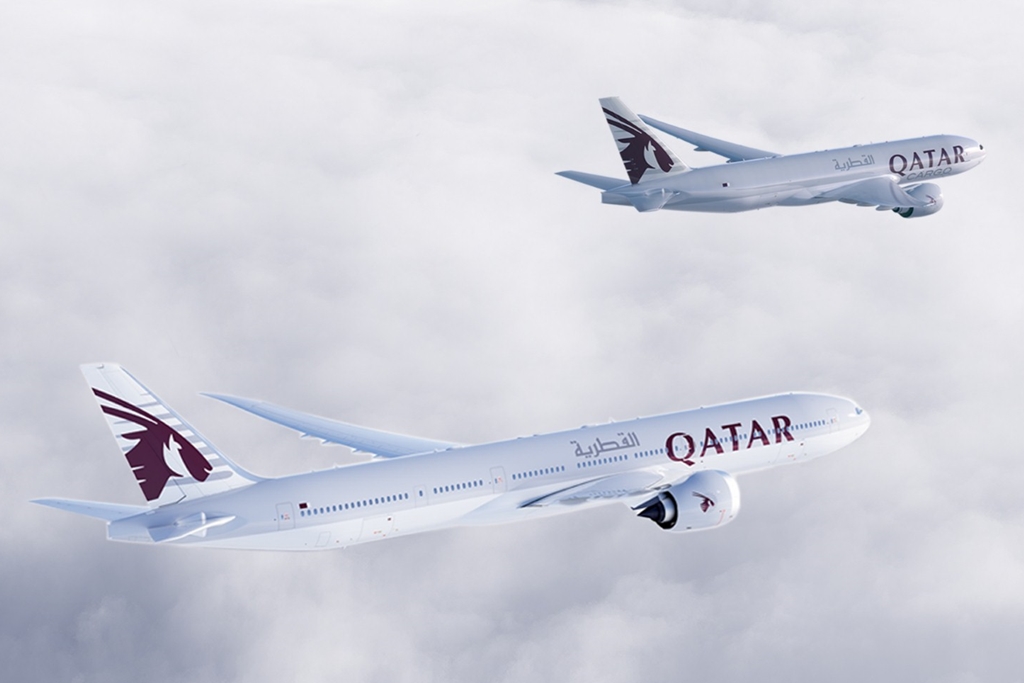 A Boeing 777-9X látványterve, kiegészítve egy 777F-fel, amelyből 4+4-et rendelt a Qatar. (Forrás: Boeing Company) | © AIRportal.hu