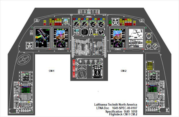 A tervezett "hibrid" műszerfal. (Forrás: Lufthansa Technik AG) | © AIRportal.hu