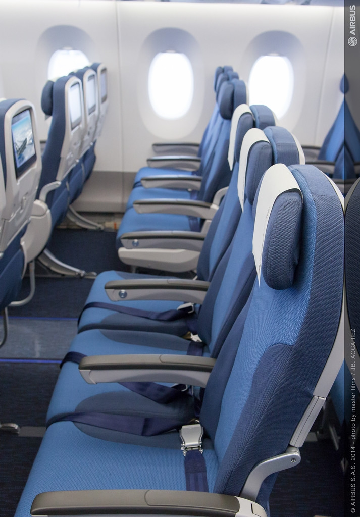 Economy Class ülések az A350-900XWB fedélzetén. (Fotó: Airbus) | © AIRportal.hu