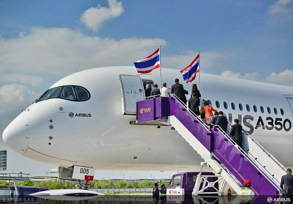 Thaiföldön. Itt a Thai Airways International rendelt 4 darab A350-900-ast. (Fotó: Airbus) | © AIRportal.hu
