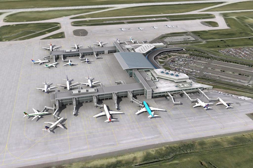A Budapest Airport korábbi, a Malév csődöt megelőző terveiben is szerepeltek a pierek, mindkét - schengeni és non-schengeni - terminálon is. (Grafika: Budapest Airport) | © AIRportal.hu