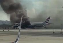 Kigyulladt a British Airways Boeing 777-ese Las Vegasban