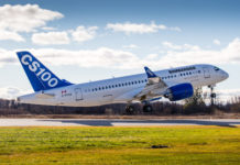 Budapestre látogat a Bombardier CS100 tesztrepülőgépe