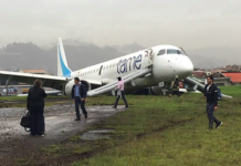 Kicsúszott a futópályáról egy Embraer Ecuadorban