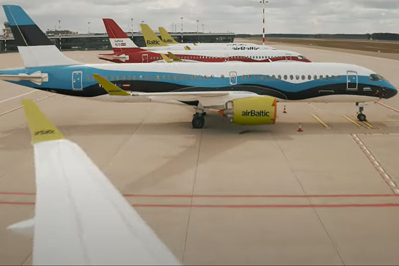 Drónos videó a rigai reptérről és az Air Baltic leállított flottájáról