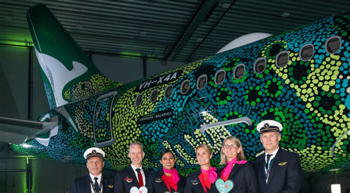 Különleges festésben a Qantas első Airbus A220-asa