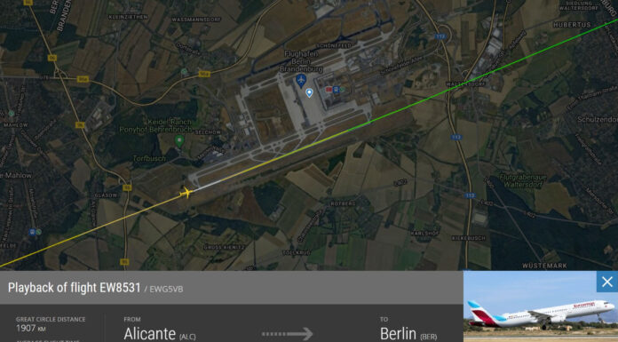 Néhány másodperces késés miatt nem szállhatott le Berlinben egy Eurowings-járat