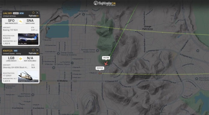 Katonai helikopter keresztezte egy leszálló United 737-es útját az USA-ban