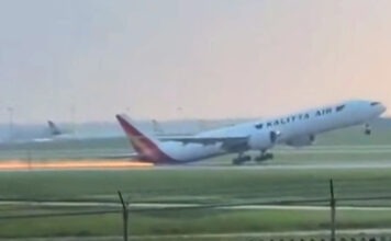 Átstartolás közben súrolta a futópályát egy Boeing 777-300ERSF farokrésze